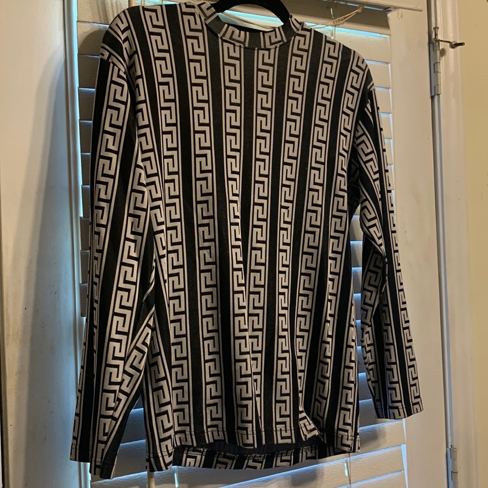 Black and Grey top.